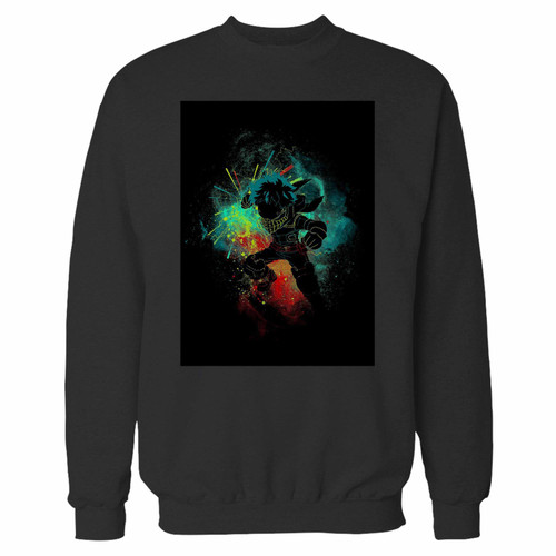 Your deku silhouette my hero academia crewneck sweatshirt just got an update. This super comfortable and lighter weight crewneck will become your favorite go-to sweatshirt. The cozy spandex cuffs and waistband make this pill-resistant sweatshirt a fan favorite.And your group will look and feel their best in this premium ringspun cotton crew.