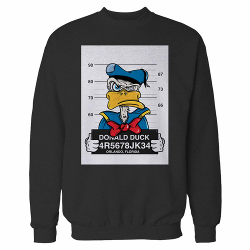 Your donald duck mugshot crewneck sweatshirt just got an update. This super comfortable and lighter weight crewneck will become your favorite go-to sweatshirt. The cozy spandex cuffs and waistband make this pill-resistant sweatshirt a fan favorite.And your group will look and feel their best in this premium ringspun cotton crew.