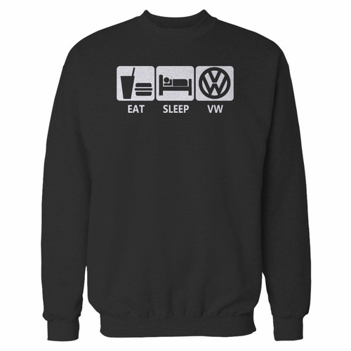 Your eat sleep vw crewneck sweatshirt just got an update. This super comfortable and lighter weight crewneck will become your favorite go-to sweatshirt. The cozy spandex cuffs and waistband make this pill-resistant sweatshirt a fan favorite.And your group will look and feel their best in this premium ringspun cotton crew.
