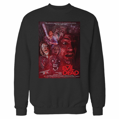Your evil dead crewneck sweatshirt just got an update. This super comfortable and lighter weight crewneck will become your favorite go-to sweatshirt. The cozy spandex cuffs and waistband make this pill-resistant sweatshirt a fan favorite.And your group will look and feel their best in this premium ringspun cotton crew.