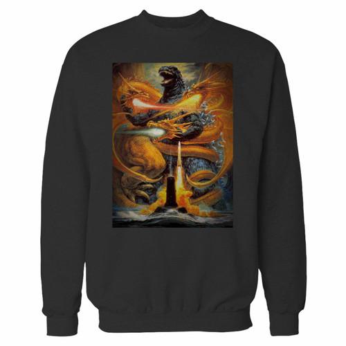 Your godzilla versus movie art crewneck sweatshirt just got an update. This super comfortable and lighter weight crewneck will become your favorite go-to sweatshirt. The cozy spandex cuffs and waistband make this pill-resistant sweatshirt a fan favorite.And your group will look and feel their best in this premium ringspun cotton crew.
