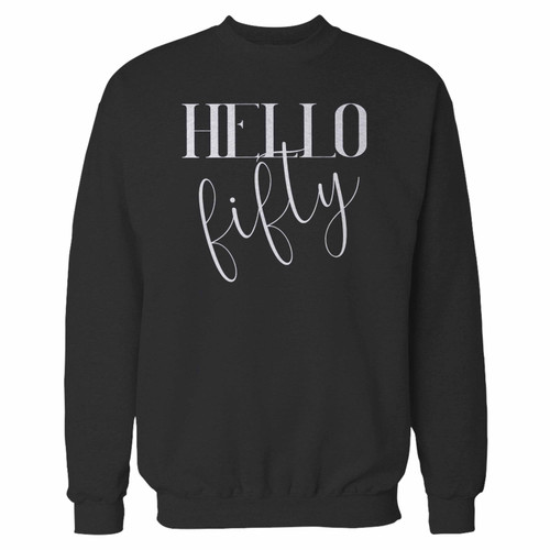 Your hello fifty crewneck sweatshirt just got an update. This super comfortable and lighter weight crewneck will become your favorite go-to sweatshirt. The cozy spandex cuffs and waistband make this pill-resistant sweatshirt a fan favorite.And your group will look and feel their best in this premium ringspun cotton crew.