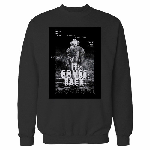 Your it chapter 2 it comes back crewneck sweatshirt just got an update. This super comfortable and lighter weight crewneck will become your favorite go-to sweatshirt. The cozy spandex cuffs and waistband make this pill-resistant sweatshirt a fan favorite.And your group will look and feel their best in this premium ringspun cotton crew.