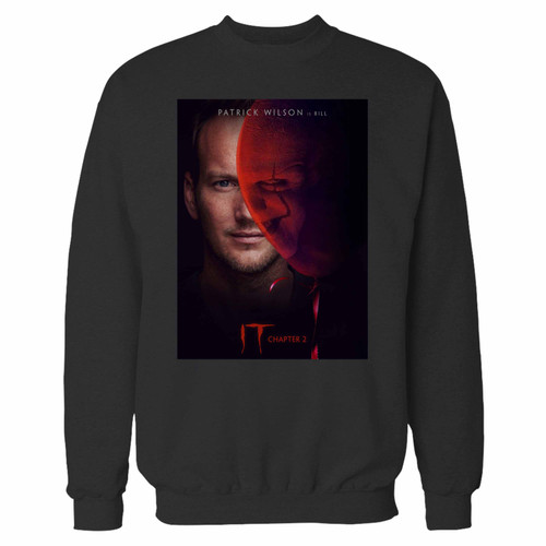 Your it chapter 2 patrick wilson crewneck sweatshirt just got an update. This super comfortable and lighter weight crewneck will become your favorite go-to sweatshirt. The cozy spandex cuffs and waistband make this pill-resistant sweatshirt a fan favorite.And your group will look and feel their best in this premium ringspun cotton crew.