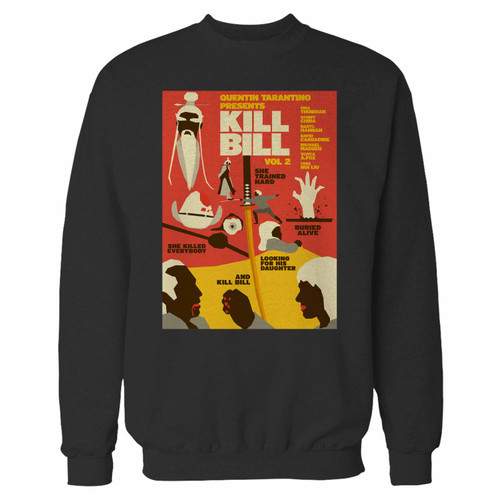Your kill bill vol. 2 (2004) crewneck sweatshirt just got an update. This super comfortable and lighter weight crewneck will become your favorite go-to sweatshirt. The cozy spandex cuffs and waistband make this pill-resistant sweatshirt a fan favorite.And your group will look and feel their best in this premium ringspun cotton crew.