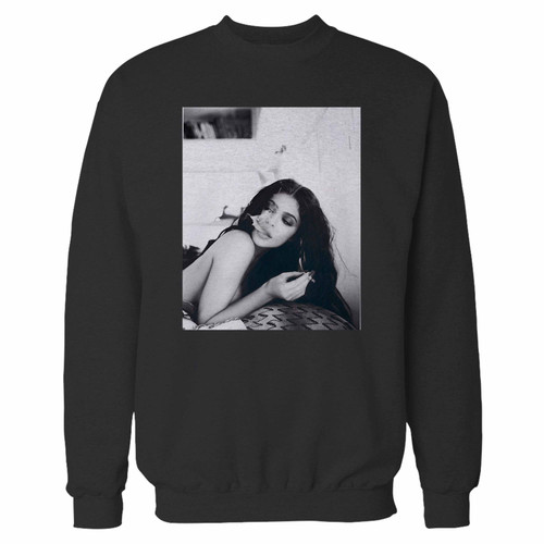 Your kylie jenner cigarette smoking crewneck sweatshirt just got an update. This super comfortable and lighter weight crewneck will become your favorite go-to sweatshirt. The cozy spandex cuffs and waistband make this pill-resistant sweatshirt a fan favorite.And your group will look and feel their best in this premium ringspun cotton crew.