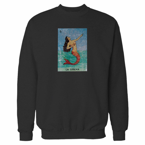 Your la sirena mexican loteria bingo card crewneck sweatshirt just got an update. This super comfortable and lighter weight crewneck will become your favorite go-to sweatshirt. The cozy spandex cuffs and waistband make this pill-resistant sweatshirt a fan favorite.And your group will look and feel their best in this premium ringspun cotton crew.