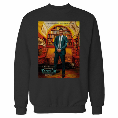 Your lakeith stanfield knives out crewneck sweatshirt just got an update. This super comfortable and lighter weight crewneck will become your favorite go-to sweatshirt. The cozy spandex cuffs and waistband make this pill-resistant sweatshirt a fan favorite.And your group will look and feel their best in this premium ringspun cotton crew.