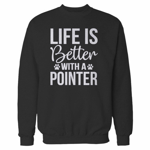 Your life is better pointers crewneck sweatshirt just got an update. This super comfortable and lighter weight crewneck will become your favorite go-to sweatshirt. The cozy spandex cuffs and waistband make this pill-resistant sweatshirt a fan favorite.And your group will look and feel their best in this premium ringspun cotton crew.