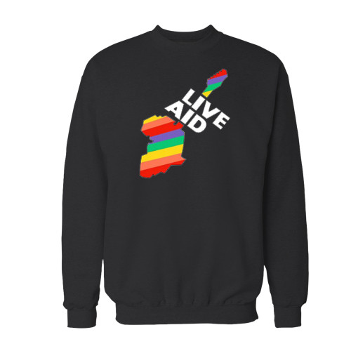 Your live aid crewneck sweatshirt just got an update. This super comfortable and lighter weight crewneck will become your favorite go-to sweatshirt. The cozy spandex cuffs and waistband make this pill-resistant sweatshirt a fan favorite.And your group will look and feel their best in this premium ringspun cotton crew.