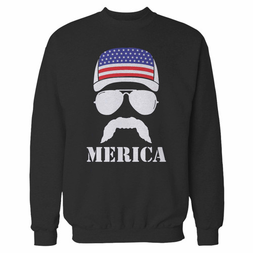 Your merica flag cap mustache crewneck sweatshirt just got an update. This super comfortable and lighter weight crewneck will become your favorite go-to sweatshirt. The cozy spandex cuffs and waistband make this pill-resistant sweatshirt a fan favorite.And your group will look and feel their best in this premium ringspun cotton crew.