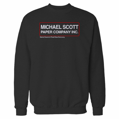 Your michael scott paper company crewneck sweatshirt just got an update. This super comfortable and lighter weight crewneck will become your favorite go-to sweatshirt. The cozy spandex cuffs and waistband make this pill-resistant sweatshirt a fan favorite.And your group will look and feel their best in this premium ringspun cotton crew.