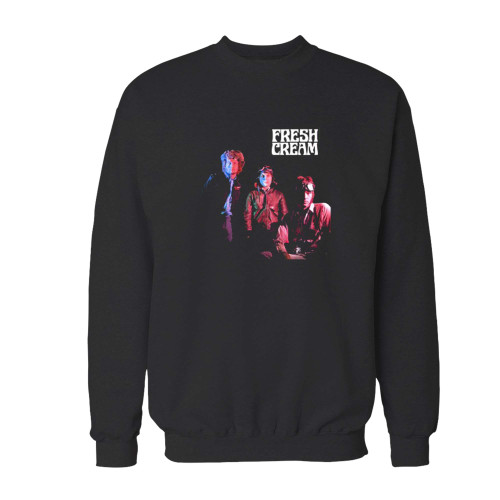 Your new cream fresh cream album rock band crewneck sweatshirt just got an update. This super comfortable and lighter weight crewneck will become your favorite go-to sweatshirt. The cozy spandex cuffs and waistband make this pill-resistant sweatshirt a fan favorite.And your group will look and feel their best in this premium ringspun cotton crew.
