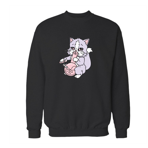Your pastel bong cat crewneck sweatshirt just got an update. This super comfortable and lighter weight crewneck will become your favorite go-to sweatshirt. The cozy spandex cuffs and waistband make this pill-resistant sweatshirt a fan favorite.And your group will look and feel their best in this premium ringspun cotton crew.