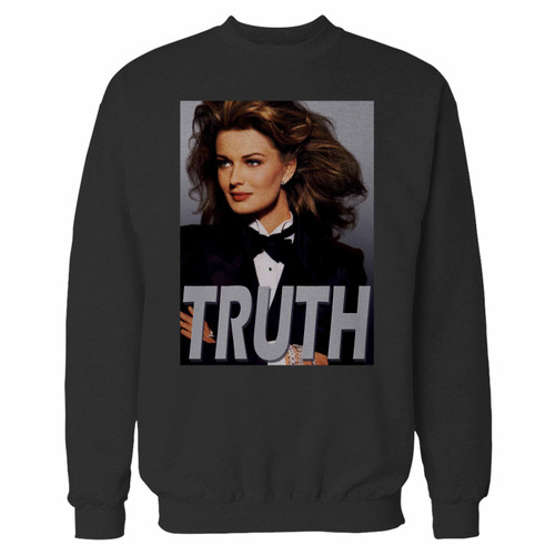 Your paulina porizkova truth cover crewneck sweatshirt just got an update. This super comfortable and lighter weight crewneck will become your favorite go-to sweatshirt. The cozy spandex cuffs and waistband make this pill-resistant sweatshirt a fan favorite.And your group will look and feel their best in this premium ringspun cotton crew.