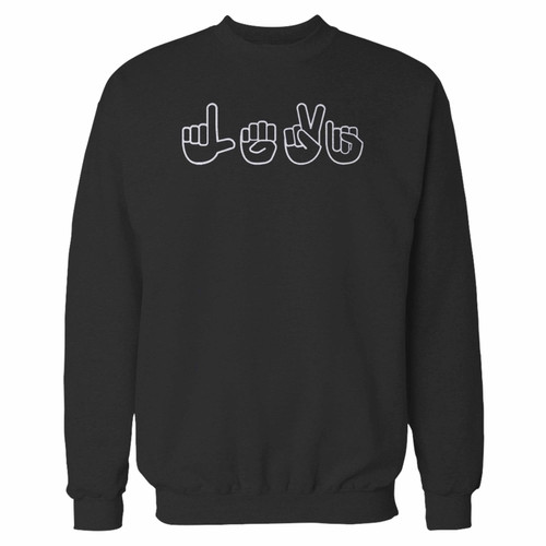 Your personalized sign language asl crewneck sweatshirt just got an update. This super comfortable and lighter weight crewneck will become your favorite go-to sweatshirt. The cozy spandex cuffs and waistband make this pill-resistant sweatshirt a fan favorite.And your group will look and feel their best in this premium ringspun cotton crew.