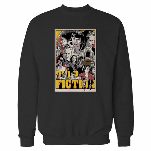 Your pulp fiction mia wallace jules winnfield vincent crewneck sweatshirt just got an update. This super comfortable and lighter weight crewneck will become your favorite go-to sweatshirt. The cozy spandex cuffs and waistband make this pill-resistant sweatshirt a fan favorite.And your group will look and feel their best in this premium ringspun cotton crew.