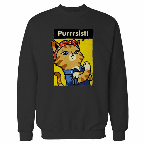 Your purrrsist cat lady pursist crewneck sweatshirt just got an update. This super comfortable and lighter weight crewneck will become your favorite go-to sweatshirt. The cozy spandex cuffs and waistband make this pill-resistant sweatshirt a fan favorite.And your group will look and feel their best in this premium ringspun cotton crew.