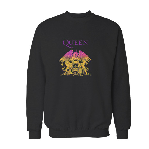 Your queen gradient crest official rock band merch inspired crewneck sweatshirt just got an update. This super comfortable and lighter weight crewneck will become your favorite go-to sweatshirt. The cozy spandex cuffs and waistband make this pill-resistant sweatshirt a fan favorite.And your group will look and feel their best in this premium ringspun cotton crew.