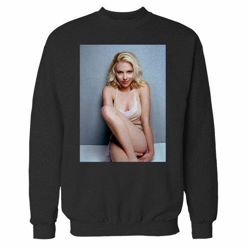 Your scarlett johansson sexy hot crewneck sweatshirt just got an update. This super comfortable and lighter weight crewneck will become your favorite go-to sweatshirt. The cozy spandex cuffs and waistband make this pill-resistant sweatshirt a fan favorite.And your group will look and feel their best in this premium ringspun cotton crew.