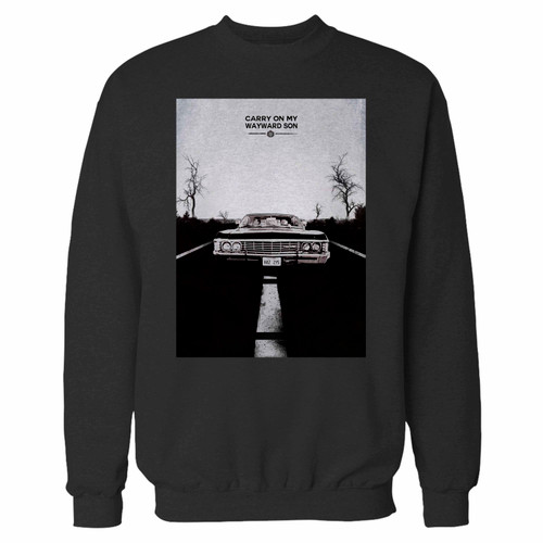 Your supernatural carry on my wayward son crewneck sweatshirt just got an update. This super comfortable and lighter weight crewneck will become your favorite go-to sweatshirt. The cozy spandex cuffs and waistband make this pill-resistant sweatshirt a fan favorite.And your group will look and feel their best in this premium ringspun cotton crew.