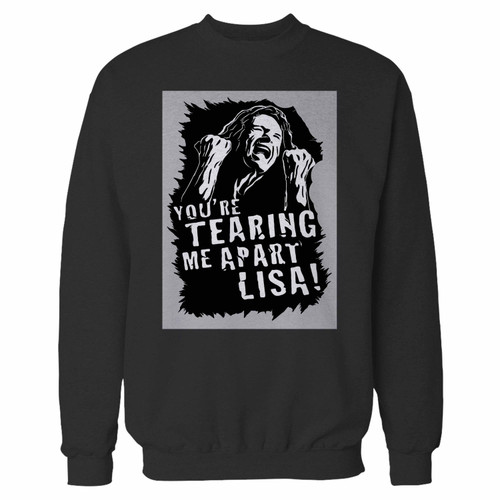Your tommy wiseau breaking up crewneck sweatshirt just got an update. This super comfortable and lighter weight crewneck will become your favorite go-to sweatshirt. The cozy spandex cuffs and waistband make this pill-resistant sweatshirt a fan favorite.And your group will look and feel their best in this premium ringspun cotton crew.