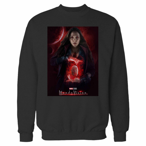 Your wanda vision scarlet witch crewneck sweatshirt just got an update. This super comfortable and lighter weight crewneck will become your favorite go-to sweatshirt. The cozy spandex cuffs and waistband make this pill-resistant sweatshirt a fan favorite.And your group will look and feel their best in this premium ringspun cotton crew.