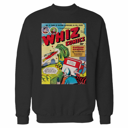 Your whiz comics captain marvel crewneck sweatshirt just got an update. This super comfortable and lighter weight crewneck will become your favorite go-to sweatshirt. The cozy spandex cuffs and waistband make this pill-resistant sweatshirt a fan favorite.And your group will look and feel their best in this premium ringspun cotton crew.