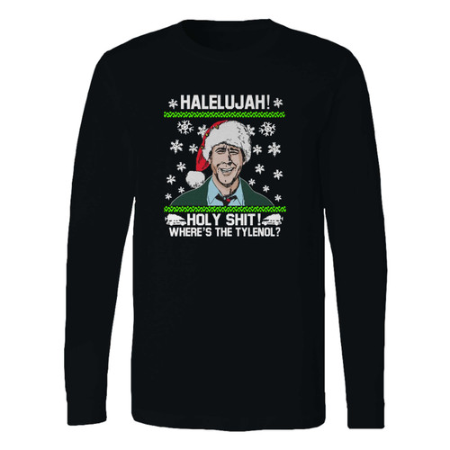 This classic fit christmas vacation hallelujah holy long sleeve shirt is casually elegant and very comfortable. With fine quality print to make one stand out, it's a perfect fit for every occasion.