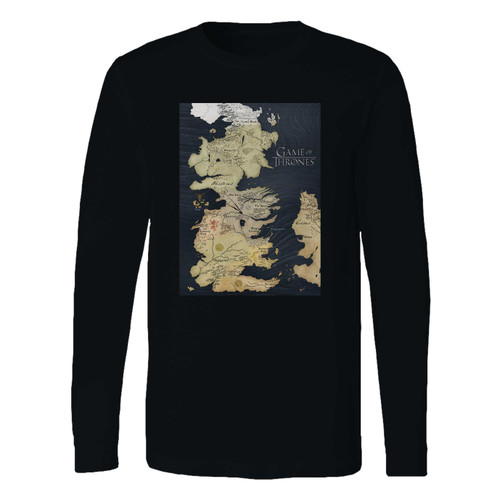 This classic fit game of thrones king landing maps long sleeve shirt is casually elegant and very comfortable. With fine quality print to make one stand out, it's a perfect fit for every occasion.