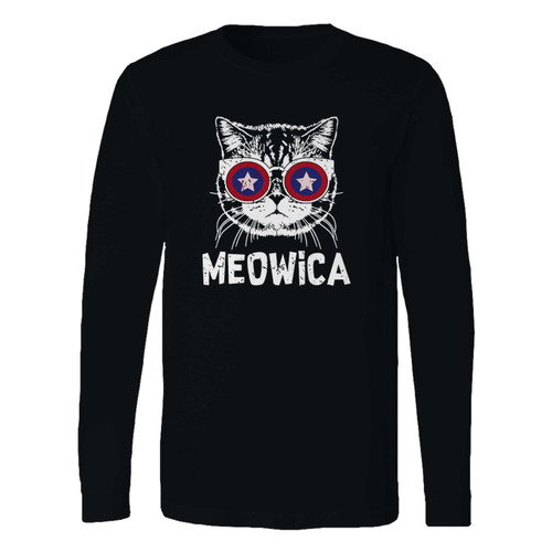 This classic fit meowica america patriotic cat long sleeve shirt is casually elegant and very comfortable. With fine quality print to make one stand out, it's a perfect fit for every occasion.
