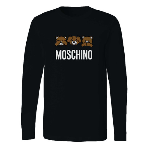 This classic fit moschino bear icon logo long sleeve shirt is casually elegant and very comfortable. With fine quality print to make one stand out, it's a perfect fit for every occasion.