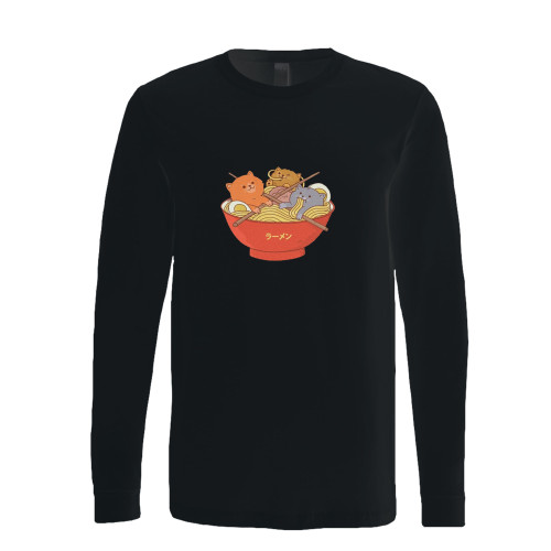 This classic fit ramen noodles and cats long sleeve shirt is casually elegant and very comfortable. With fine quality print to make one stand out, it's a perfect fit for every occasion.