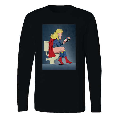 This classic fit supergirl toilet superhero funny long sleeve shirt is casually elegant and very comfortable. With fine quality print to make one stand out, it's a perfect fit for every occasion.