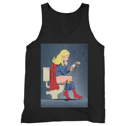 Our cotton supergirl toilet superhero funny men tank top is perfect for those intense workouts in the gym, at practice or pickup games.