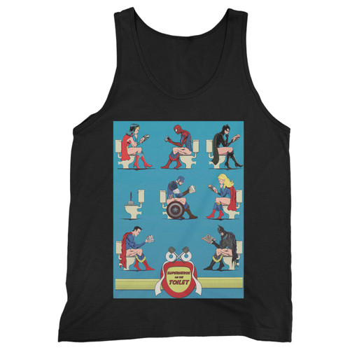 Our cotton superheroes on the toilet men tank top is perfect for those intense workouts in the gym, at practice or pickup games.
