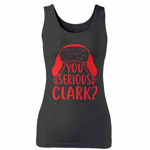 High quality print of this slim fit you serious clark women tank top will turn heads. And bystanders won't be disappointed - the racerback cut looks good one any woman's shoulders.