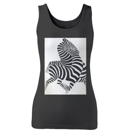 High quality print of this slim fit zebra victor vasarely women tank top will turn heads. And bystanders won't be disappointed - the racerback cut looks good one any woman's shoulders.