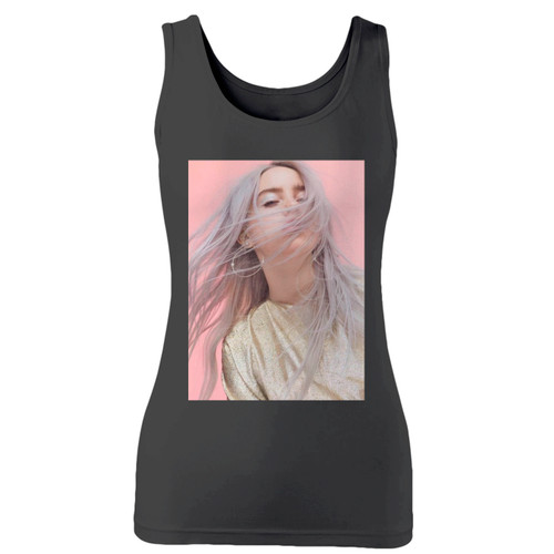 High quality print of this slim fit billie eilish pink hair women tank top will turn heads. And bystanders won't be disappointed - the racerback cut looks good one any woman's shoulders.