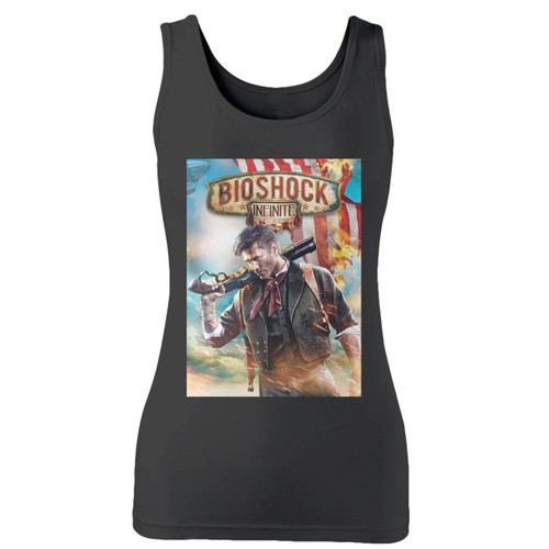 High quality print of this slim fit bioshock infinite women tank top will turn heads. And bystanders won't be disappointed - the racerback cut looks good one any woman's shoulders. High quality print of this slim fit bioshock infinite women tank top will turn heads. And bystanders won't be disappointed - the racerback cut looks good one any woman's shoulders.