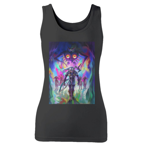 High quality print of this slim fit black link zelda art women tank top will turn heads. And bystanders won't be disappointed - the racerback cut looks good one any woman's shoulders.