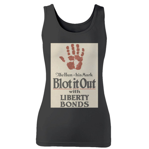 High quality print of this slim fit blot it out with liberty bonds 1 women tank top will turn heads. And bystanders won't be disappointed - the racerback cut looks good one any woman's shoulders.