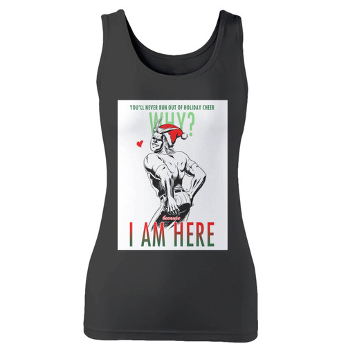 High quality print of this slim fit butt might parody christmas women tank top will turn heads. And bystanders won't be disappointed - the racerback cut looks good one any woman's shoulders.