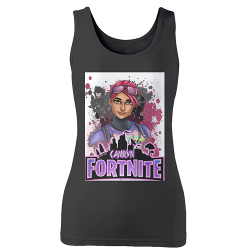 High quality print of this slim fit camryn fortnite women tank top will turn heads. And bystanders won't be disappointed - the racerback cut looks good one any woman's shoulders.