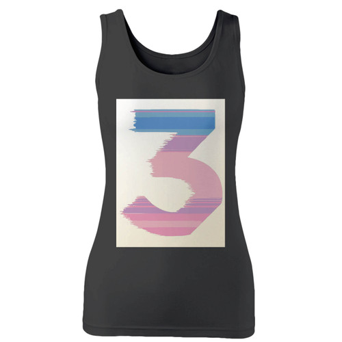 High quality print of this slim fit chance rapper 3 three logo women tank top will turn heads. And bystanders won't be disappointed - the racerback cut looks good one any woman's shoulders.