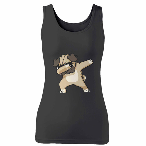 High quality print of this slim fit dabbing pug funny shirt hip hop dabbin women tank top will turn heads. And bystanders won't be disappointed - the racerback cut looks good one any woman's shoulders.