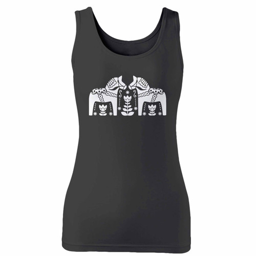 High quality print of this slim fit dala horse scandinavian folk design women tank top will turn heads. And bystanders won't be disappointed - the racerback cut looks good one any woman's shoulders. High quality print of this slim fit dala horse scandinavian folk design women tank top will turn heads. And bystanders won't be disappointed - the racerback cut looks good one any woman's shoulders.