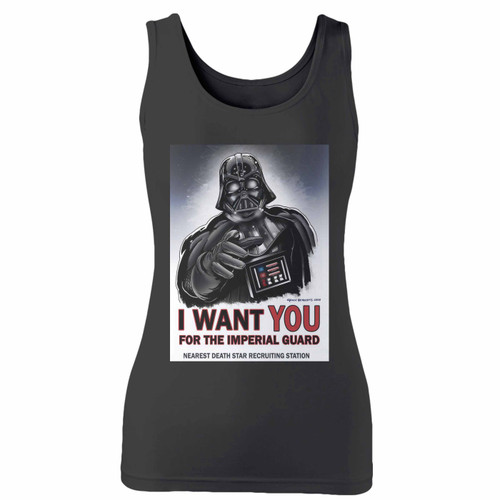 High quality print of this slim fit darth vader uncle sam women tank top will turn heads. And bystanders won't be disappointed - the racerback cut looks good one any woman's shoulders.