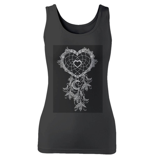 High quality print of this slim fit dreamcatcher love 1 women tank top will turn heads. And bystanders won't be disappointed - the racerback cut looks good one any woman's shoulders.