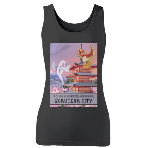 High quality print of this slim fit ecruteak city women tank top will turn heads. And bystanders won't be disappointed - the racerback cut looks good one any woman's shoulders.